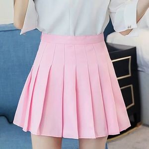 Women's High Waist Pleated Skirt Casual Tennis Style Skater Mini Skirt